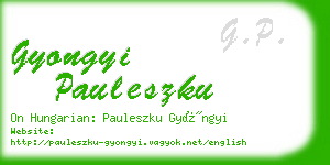 gyongyi pauleszku business card